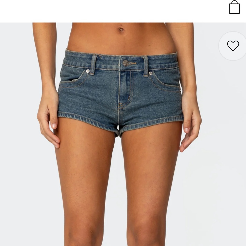 Edikted Low Rise Micro denim shorts